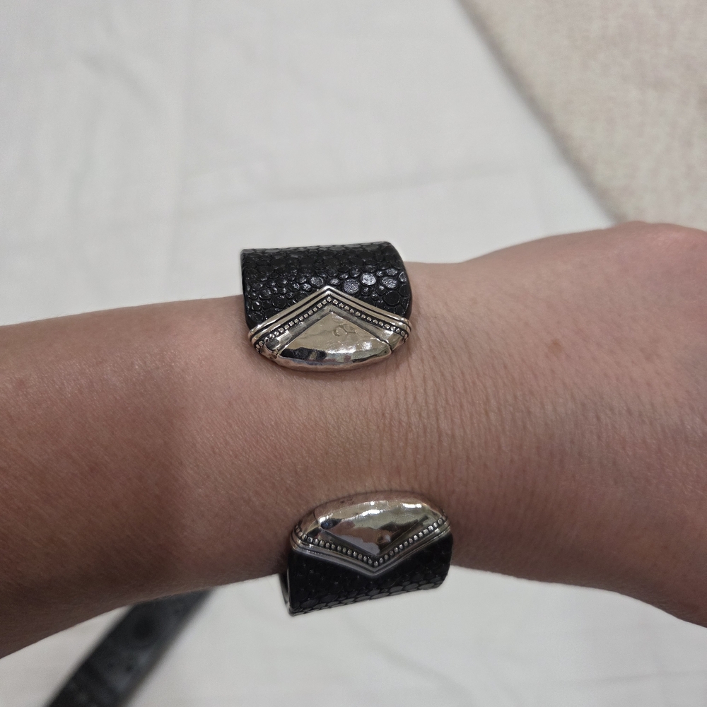 Black and Silver Cuff Bracelet